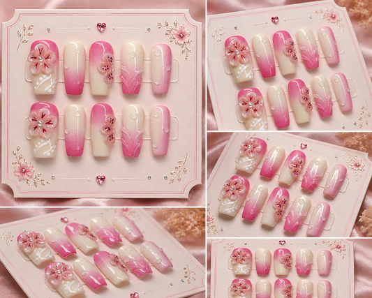 Blush Petal Dream Press-On Nails 🌸💗 Size M