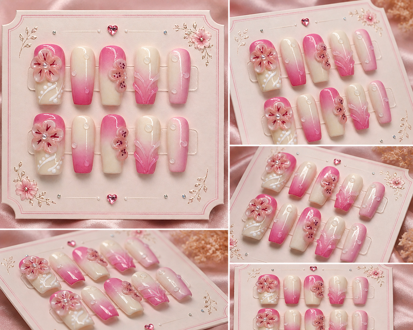 Blush Petal Dream Press-On Nails 🌸💗 Size M