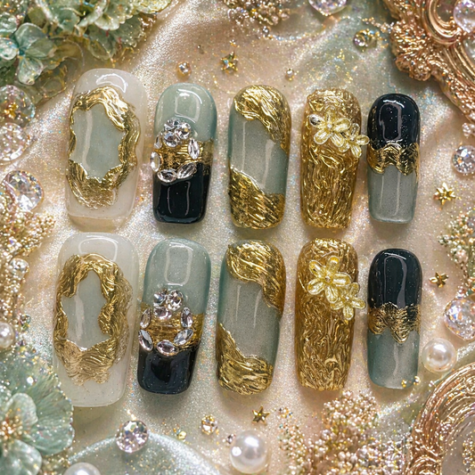 Royal Emerald Luxe Press-On Nails 👑✨ Size M