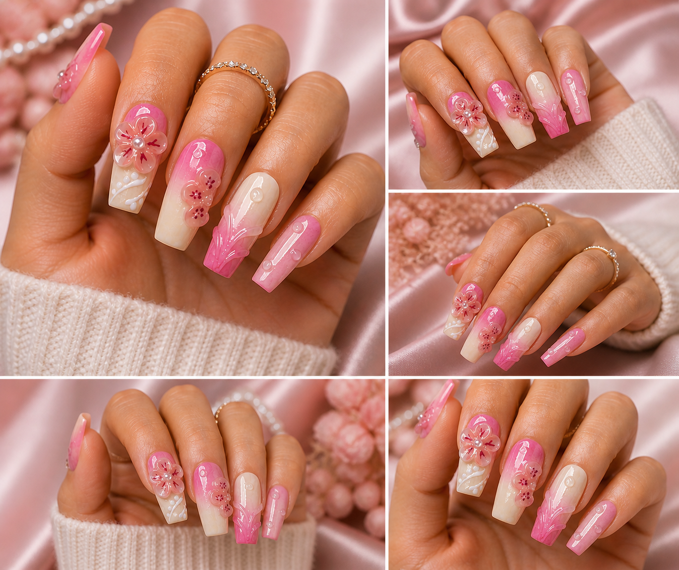 Blush Petal Dream Press-On Nails 🌸💗 Size M