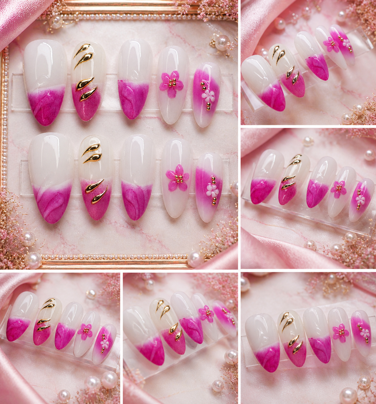 Pink Petal Luxe Press-On Nails 🌸✨ Size M