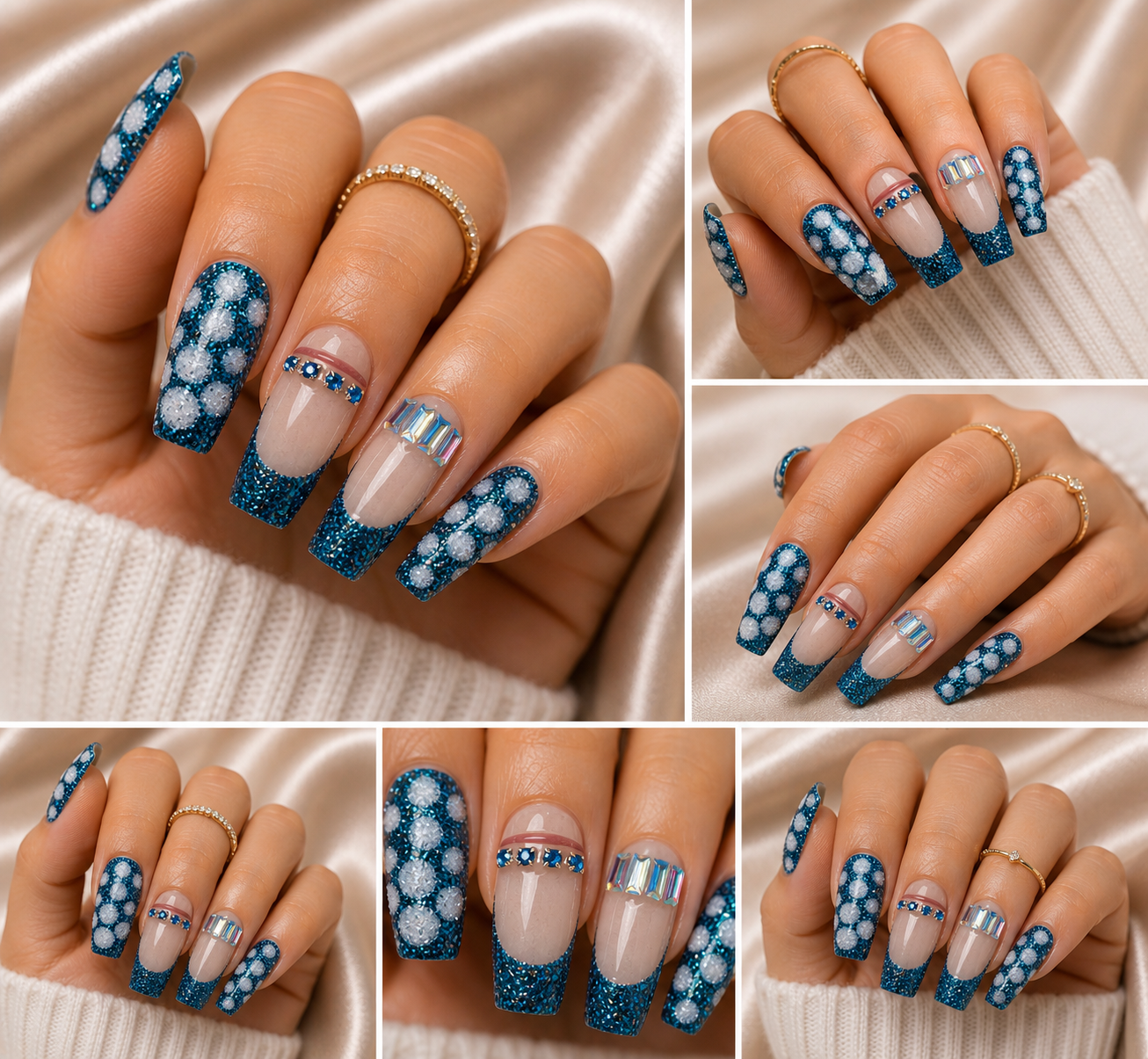 Emerald GreenGlitter Press-On Nails 💙✨