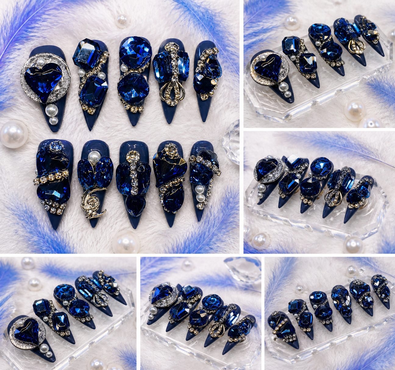 Royal Sapphire Luxe Press-On Nails 💙💎