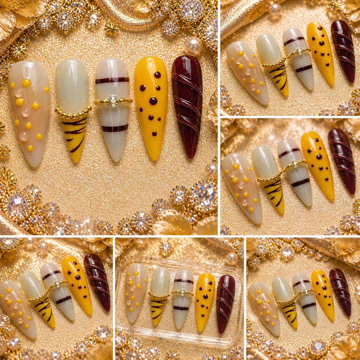 Golden Truffle Luxe Press-On Nails ✨🍯🤎 Size M