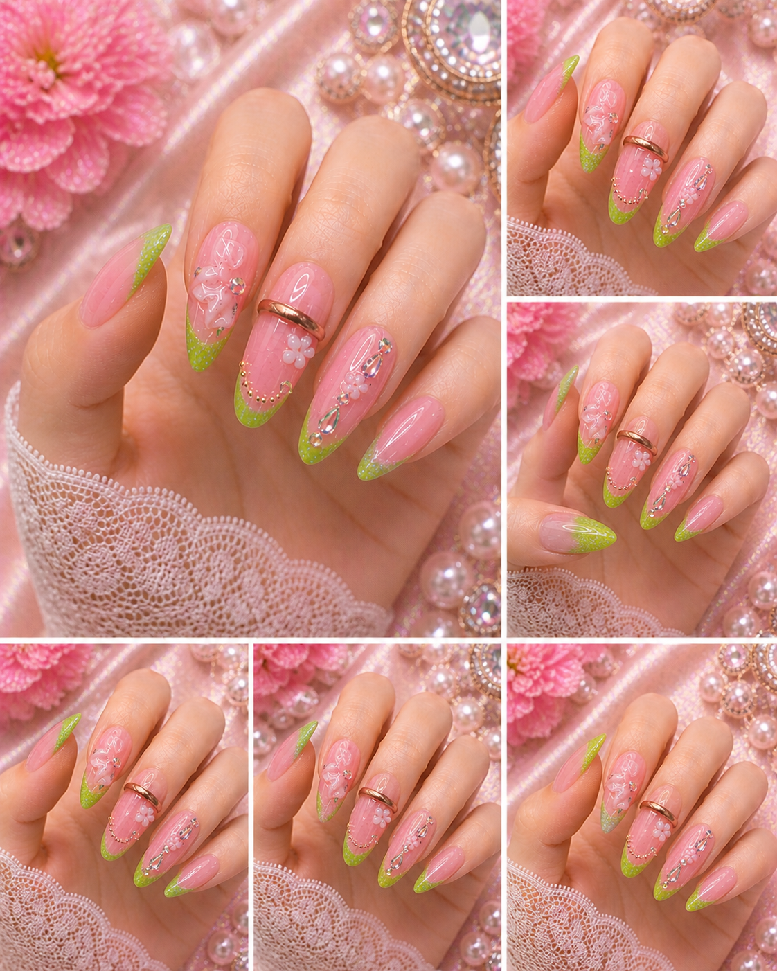 Pink Lemonade Luxe Press-On Nails 🍋💕✨ Size M