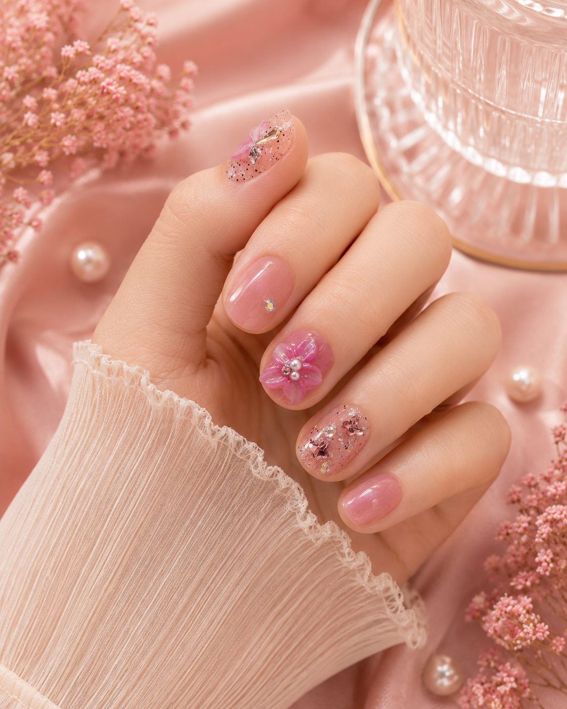 Pink Petal Kiss Press-On Nails 🌸✨ Size L