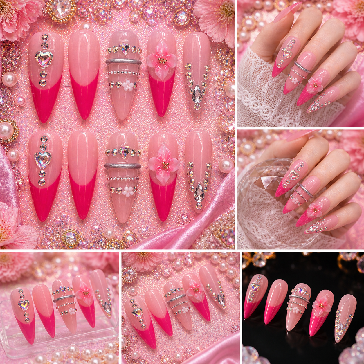 Pink Petal Princess Press-On Nails 🌸💖 Size M
