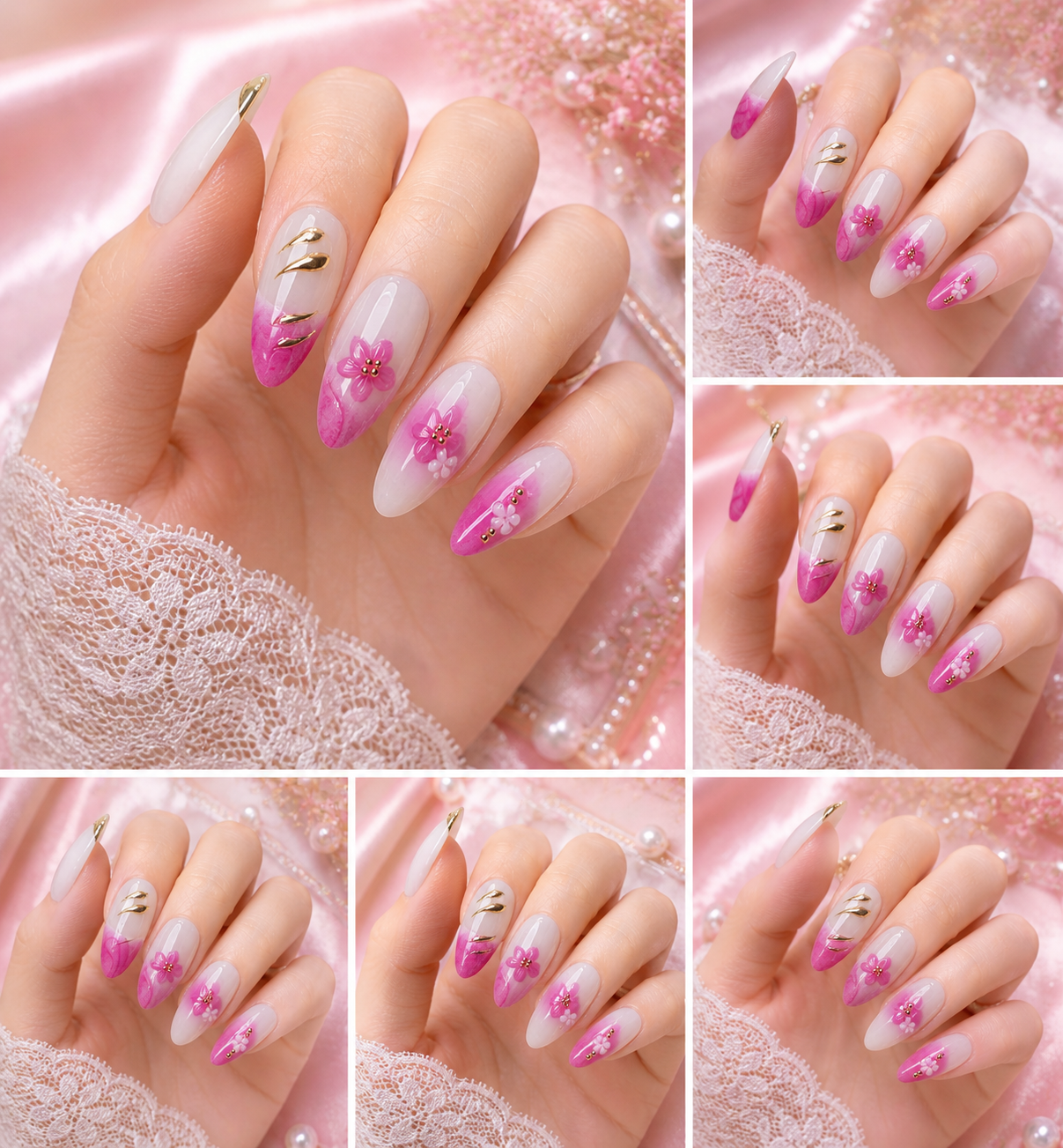 Pink Petal Luxe Press-On Nails 🌸✨ Size M