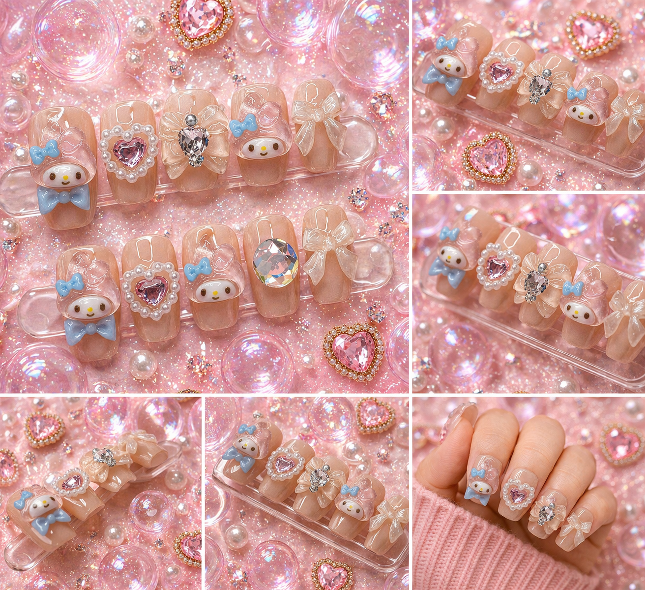 Kawaii Melody Dream Press-On Nails 🎀💖✨ Size M