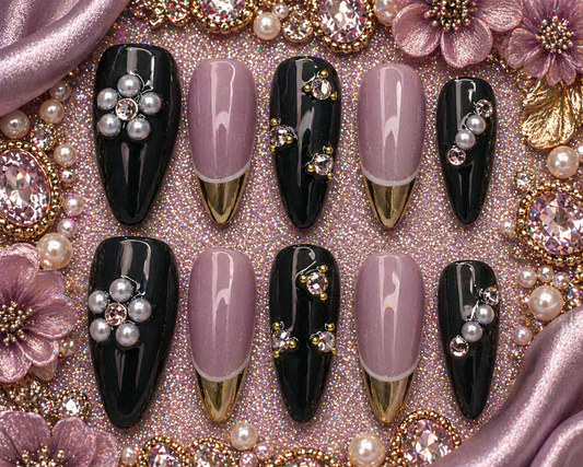 Midnight Mauve Luxe Press-On Nails 🖤💜 Size M