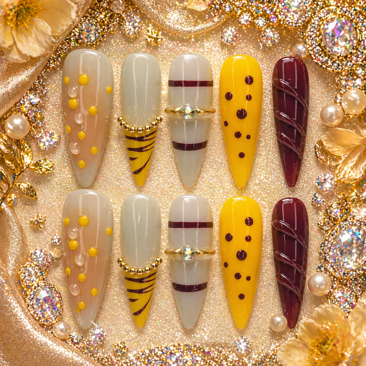 Golden Truffle Luxe Press-On Nails ✨🍯🤎 Size M