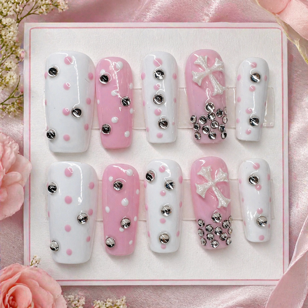 Pink Sugar Bling Press-On Nails 🎀✨ Size M