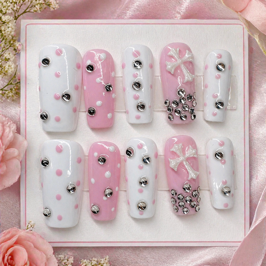 Pink Sugar Bling Press-On Nails 🎀✨ Size M