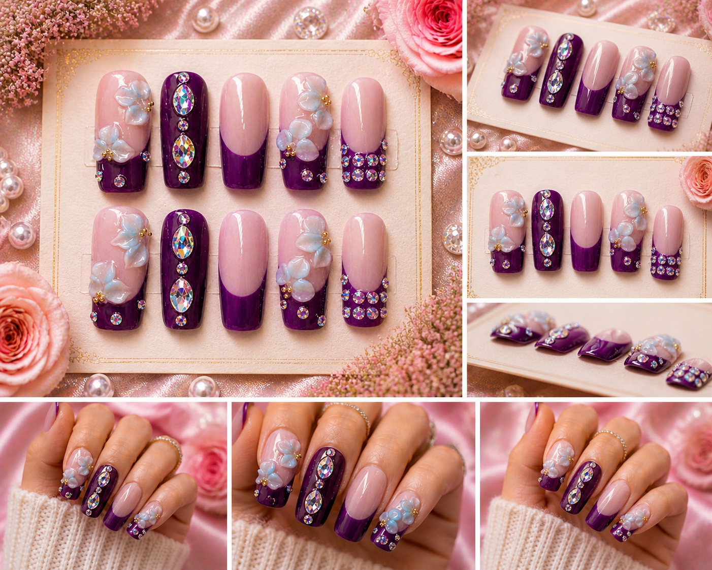 Royal Amethyst Luxe Press-On Nails 💜✨ Size M