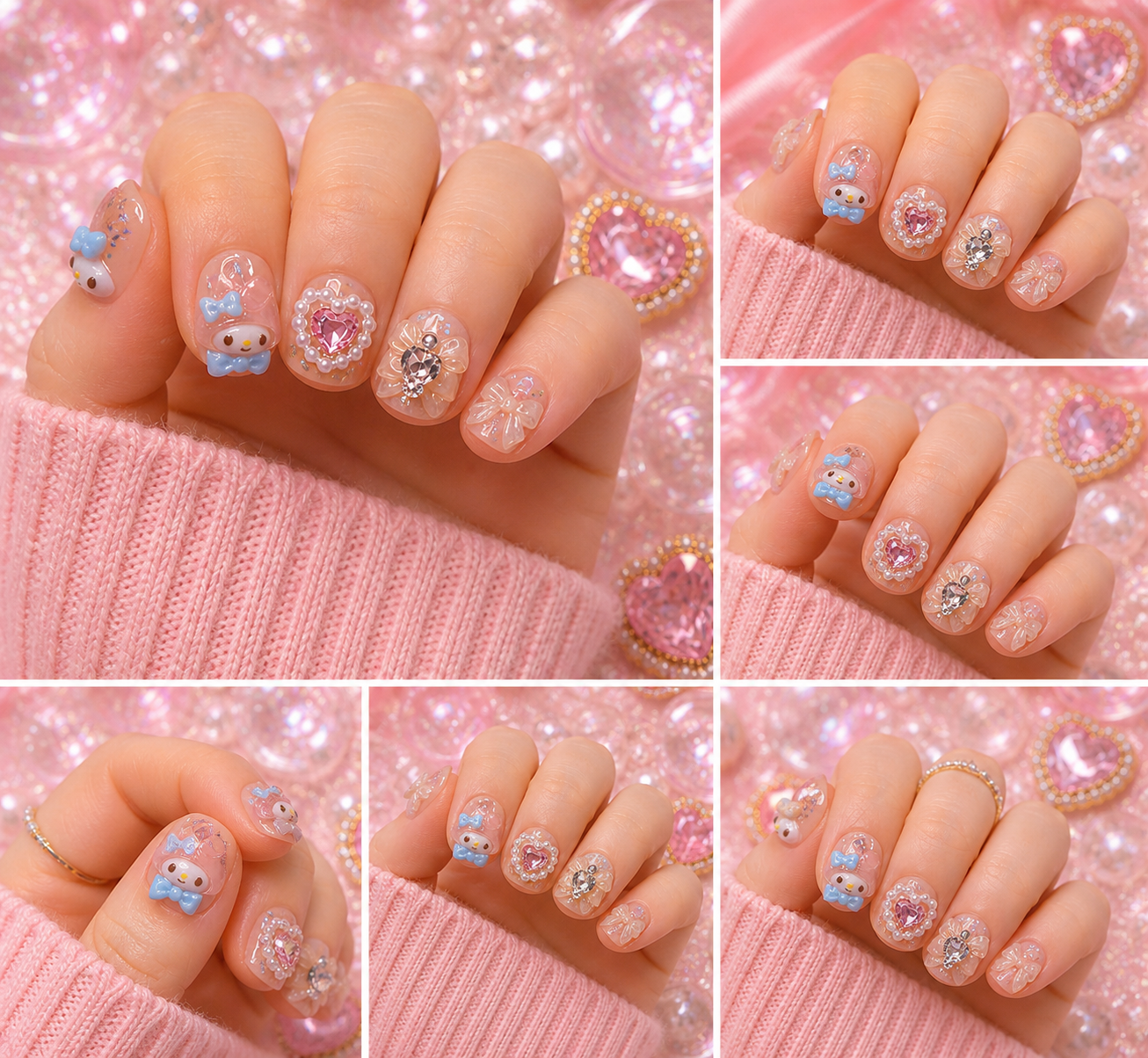 Kawaii Melody Dream Press-On Nails 🎀💖✨ Size M