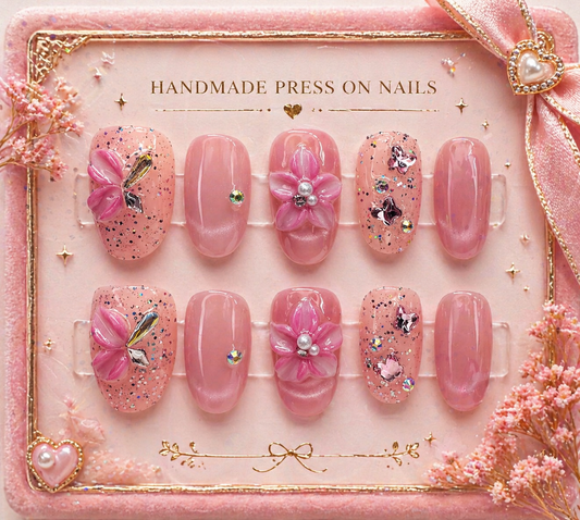 Pink Petal Kiss Press-On Nails 🌸✨ Size L