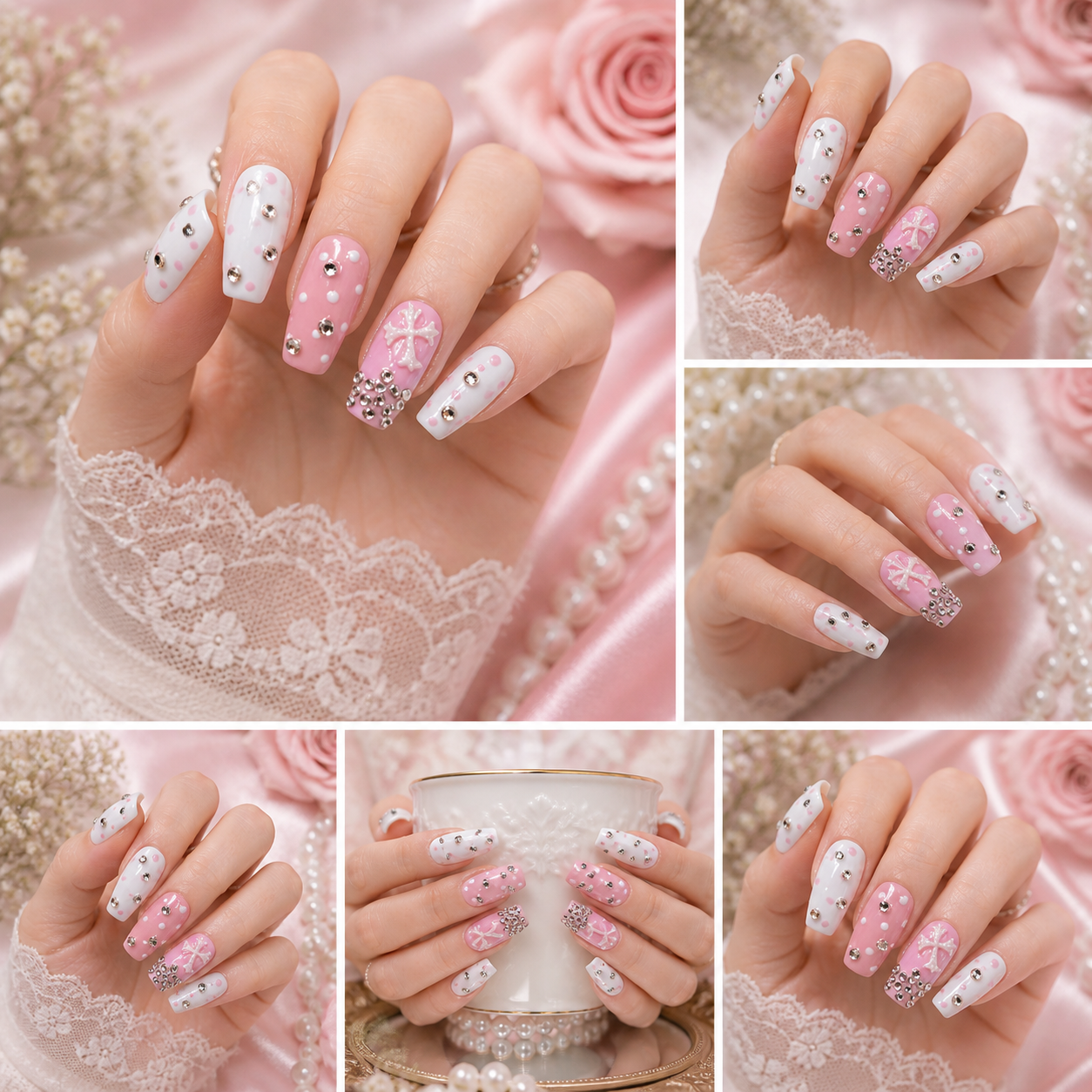 Pink Sugar Bling Press-On Nails 🎀✨ Size M