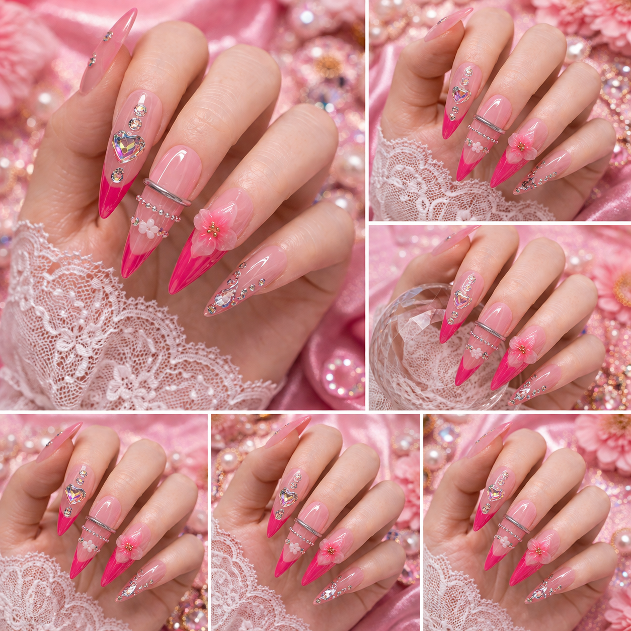 Pink Petal Princess Press-On Nails 🌸💖 Size M
