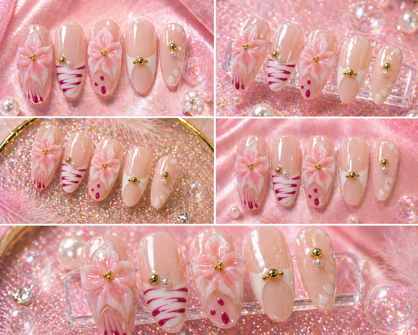 Blush Bloom Luxe Press-On Nails 🌸✨Size L
