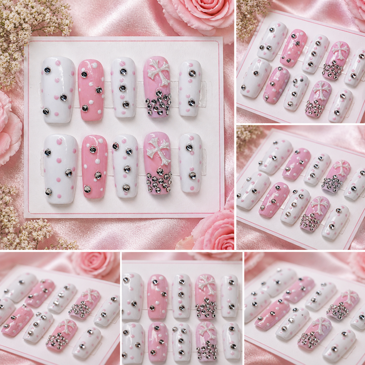Pink Sugar Bling Press-On Nails 🎀✨ Size M