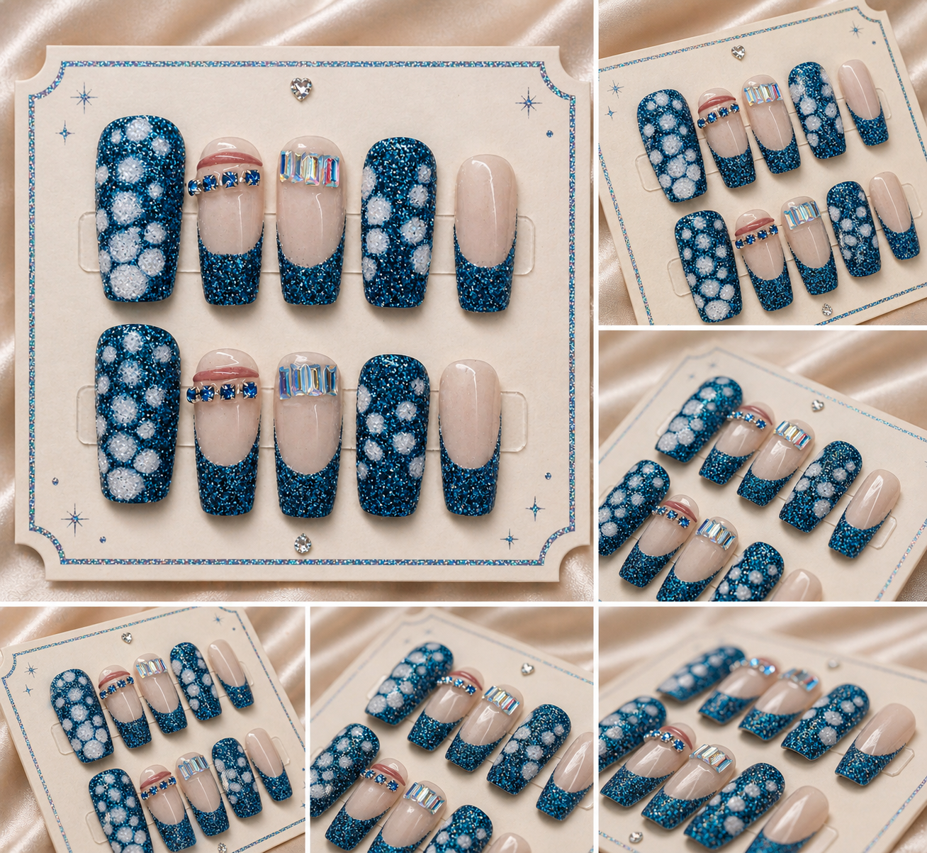Emerald GreenGlitter Press-On Nails 💙✨