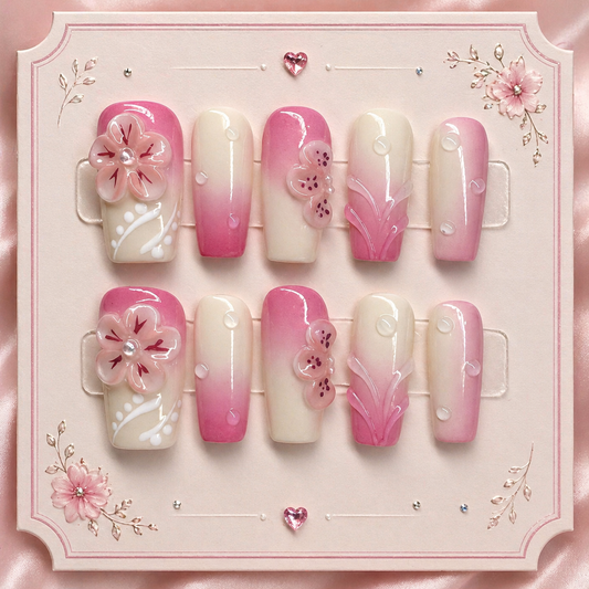 Blush Petal Dream Press-On Nails 🌸💗 Size M