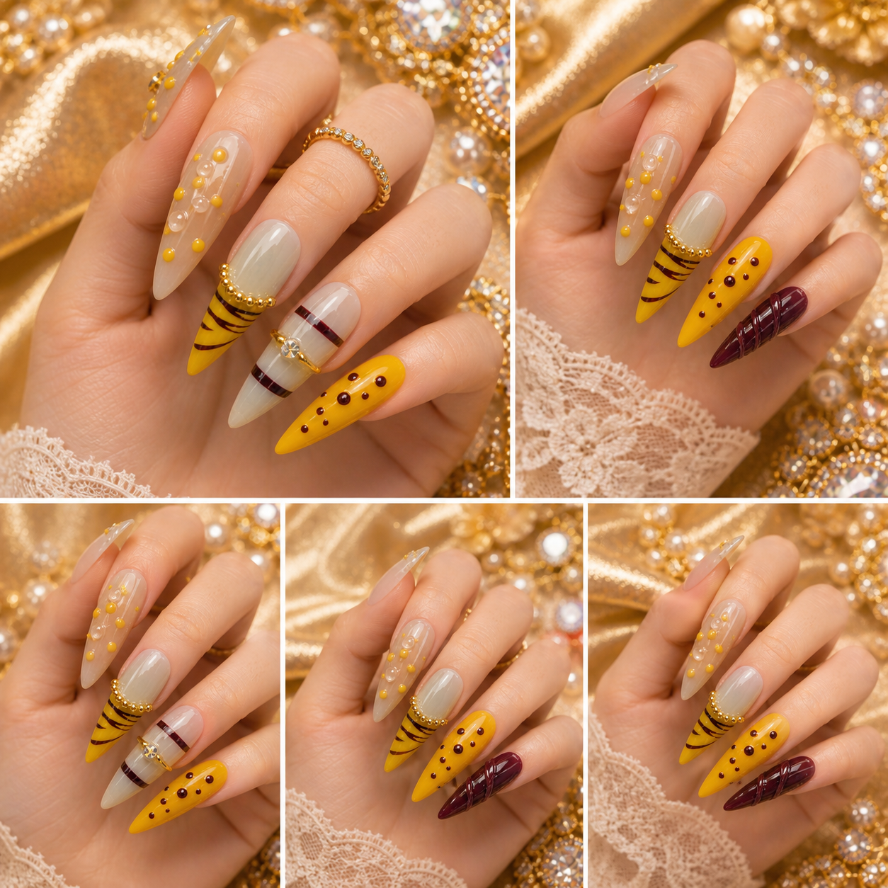 Golden Truffle Luxe Press-On Nails ✨🍯🤎 Size M