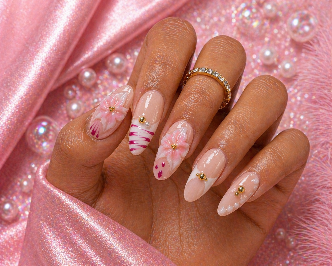 Blush Bloom Luxe Press-On Nails 🌸✨Size L