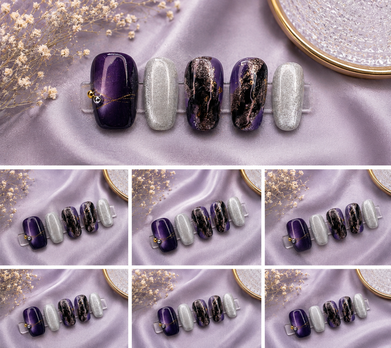 Midnight Amethyst Press-On Nails ✨💜 Size L